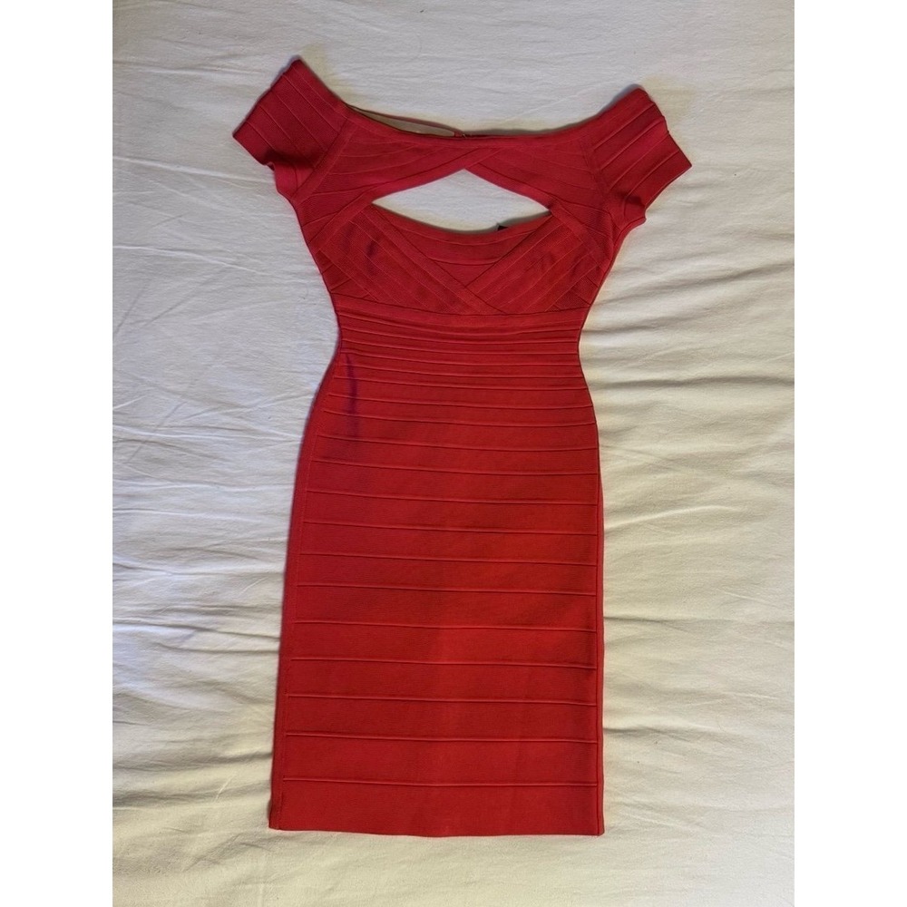 NWT Herve Leger Red Bandage Body-Con Y2K Vintage Dress Women's Size‎ XS